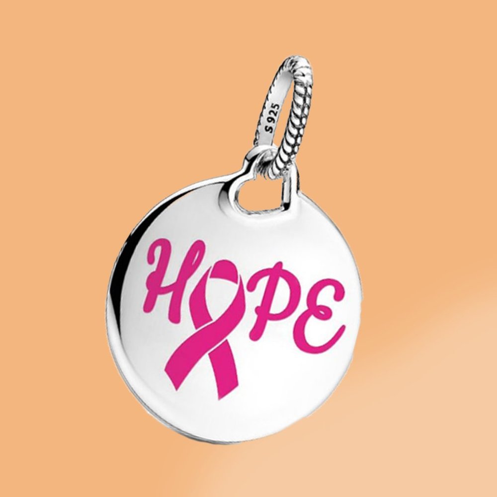 Pandora Pink Ribbon Hope Pendant Charm Silver ALE S925 Awareness Jewelry ENG3986